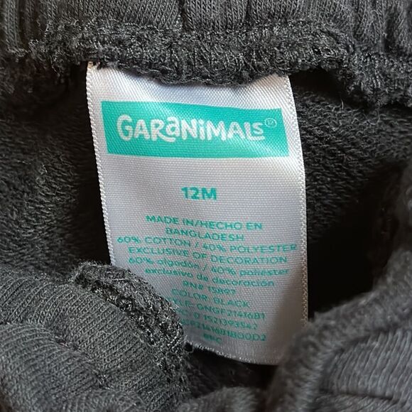 Black joggers size 12 months Black Sweatpants cotton neutral spring - Picture 3 of 5